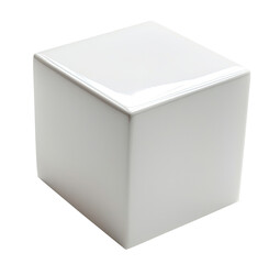 Abstract white cube isolated on transparent background