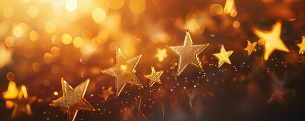 A loyalty program card with gold stars glowing brightly, symbolizing rewards and customer appreciation