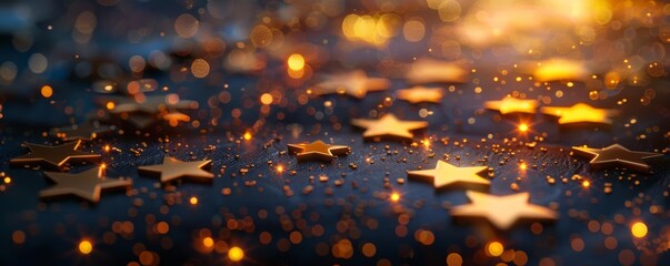 A loyalty program card with gold stars glowing brightly, symbolizing rewards and customer appreciation