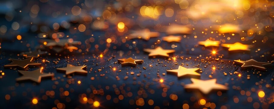 A loyalty program card with gold stars glowing brightly, symbolizing rewards and customer appreciation