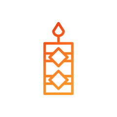 Candle icon gradient red orange chinese illustration
