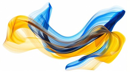 Abstract Yellow and Blue Swirl Art