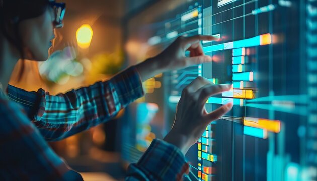 A project manager tracking tasks across multiple teams using an interactive Gantt chart and project management software