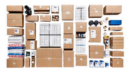 cartons stockage entrepot colis warehouse packet cardboard storing storage logistic transport merchandise hangar wrapping bookcase box expedition inventory handling conditioning organisation loading