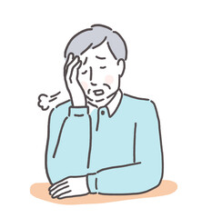 Obraz premium シニア男性の体調不良