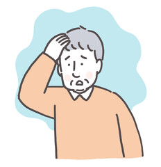 Fototapeta premium シニア男性の体調不良