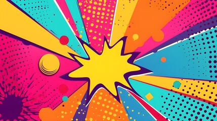 Abstract colorful comic panel background vector illustration