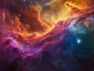 Fototapeta premium Cosmic Nebula with Vibrant Colors in Space