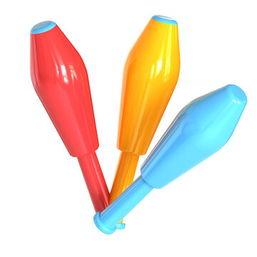 Juggling Stick 3D Illustration