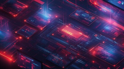 Fototapeta premium Cybersecurity Network Defense Abstract Concept