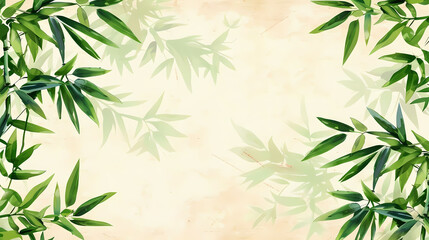 bamboo leaf background with a place for text