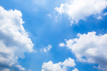 Blue sky and clouds with space for add text above. picture background website or art work design. freedom with sky.