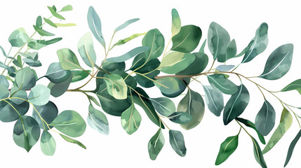 eucalyptus leaf illustration on a isolated background