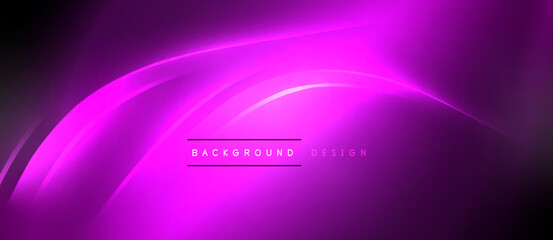 Fototapeta premium A mesmerizing purple wave contrasts against the dark sky, resembling a vibrant violet circle. The electric blue font creates a striking pattern reminiscent of automotive lighting technology