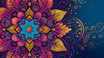 colorful mandala close up Copy space