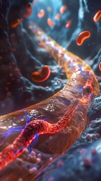 Insulin Journey Through the Body A Microscopic 3D of Metabolic Processes