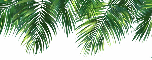 tropical palm leaf vector illustration on a isolated background