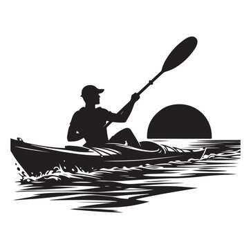 recommend clip art: Kayaking silhouette vector Rafting and Kayaking river kayak man silhouette logo