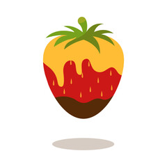 Chocolate Dipped Strawberries. Soft and Tasty Food. Isolated on White Background