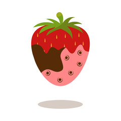 Chocolate Dipped Strawberries. Soft and Tasty Food. Isolated on White Background