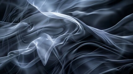 Fototapeta premium black and white abstract painting. It looks like smoke or waves.