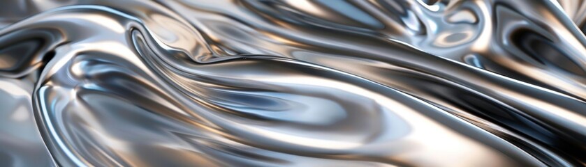 The image is a close-up of a shiny, silver-colored metal surface