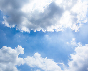 Blue sky and clouds with space for add text above. picture background website or art work design. freedom with sky.