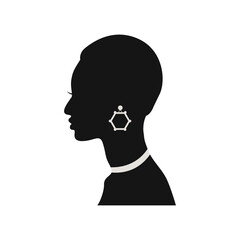 Black Women's History Month. Women's Day. Black Silhouette with Side Pose. Vector Illustration