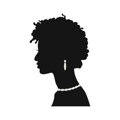 Black Women's History Month. Women's Day. Black Silhouette with Side Pose. Vector Illustration