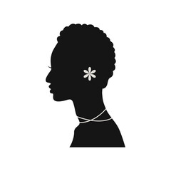 Black Women's History Month. Women's Day. Black Silhouette with Side Pose. Vector Illustration