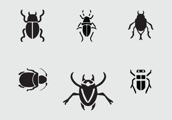 Minimal stylish Beetle icon illustration design