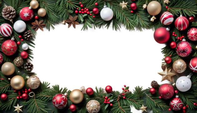 border decorations background christmas balls transparent corner red gold silver ball shiny decoration holiday celebration frame ornament card winter tree sphere ribbon gift new bauble design glasses