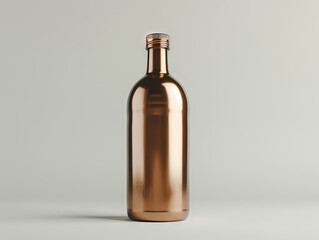 Fototapeta premium A copper wine bottle on a white background.