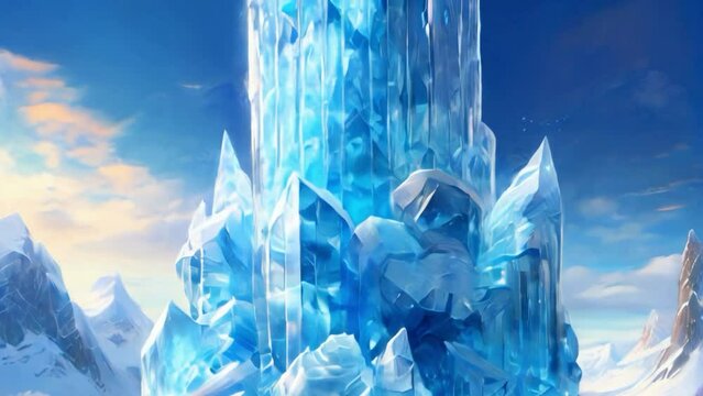 A towering behemoth of glittering ice