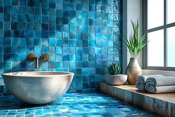 Collage Image Photo of Wallpaper Blue Color Mosa ,
Ceramic Blue Tile Texture Pattern
