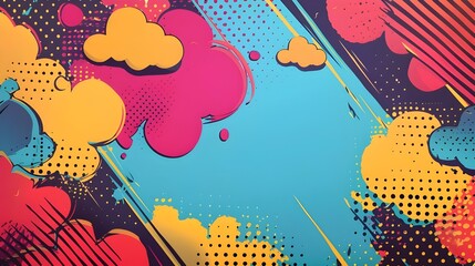 Abstract colorful comic panel background vector illustration