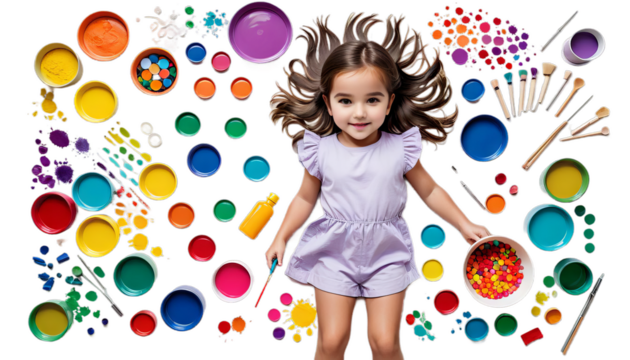 home little colors playing girl drawing happy activity adorable art artist baby brush children childhood classroom colours colourful creative creativity cute draw education female fun infant