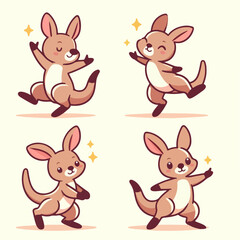 vector collection of cute cartoon animals dancing