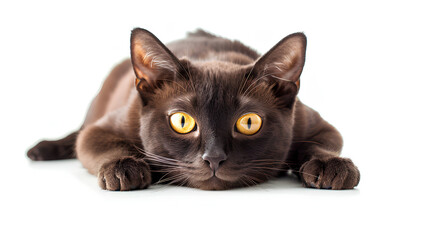 black cat isolated on white