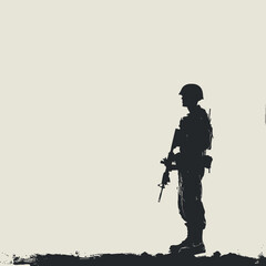 Silhouette Military Man Soldier with gun