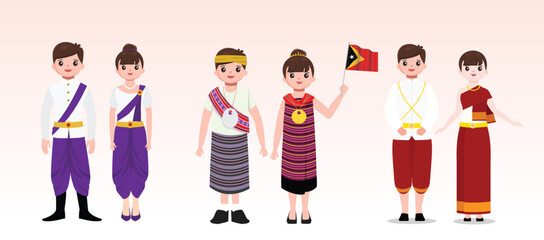 Fototapeta premium Illustrator of Asian traditional clothes