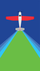 Propeller plane transition with green screen background