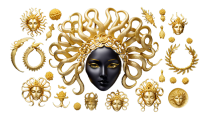 headdress medusa color black gold girl background sexy halloween dungeon monster female ancient greek snake woman scarey eye evil young fantasy hair beautiful portrait adult up fashion face