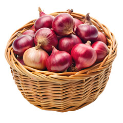 A Basket Filled With Red Onions