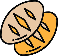 A black and white drawing of a bread roll