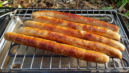 grilled thuringian sausages on the electric grill