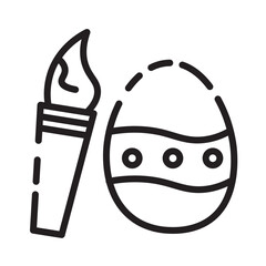 Easter Egg Paint Line Icon