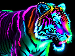 tiger on black background