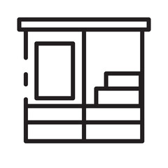 urniture locker wardrobe line icon