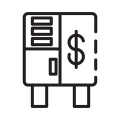 Obraz premium Bank Locker Safety Line Icon
